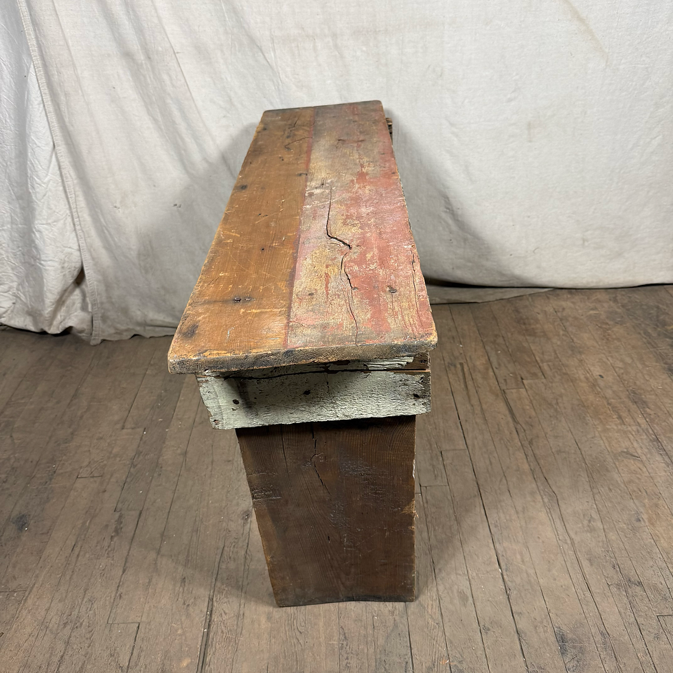 Thumbnail: Rustic White Natural Wood Bench