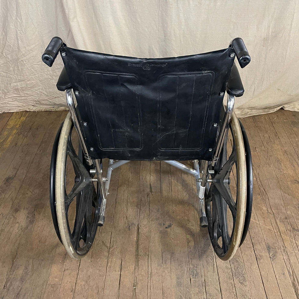 Thumbnail: Black Leather Wheelchair Wheel Chair