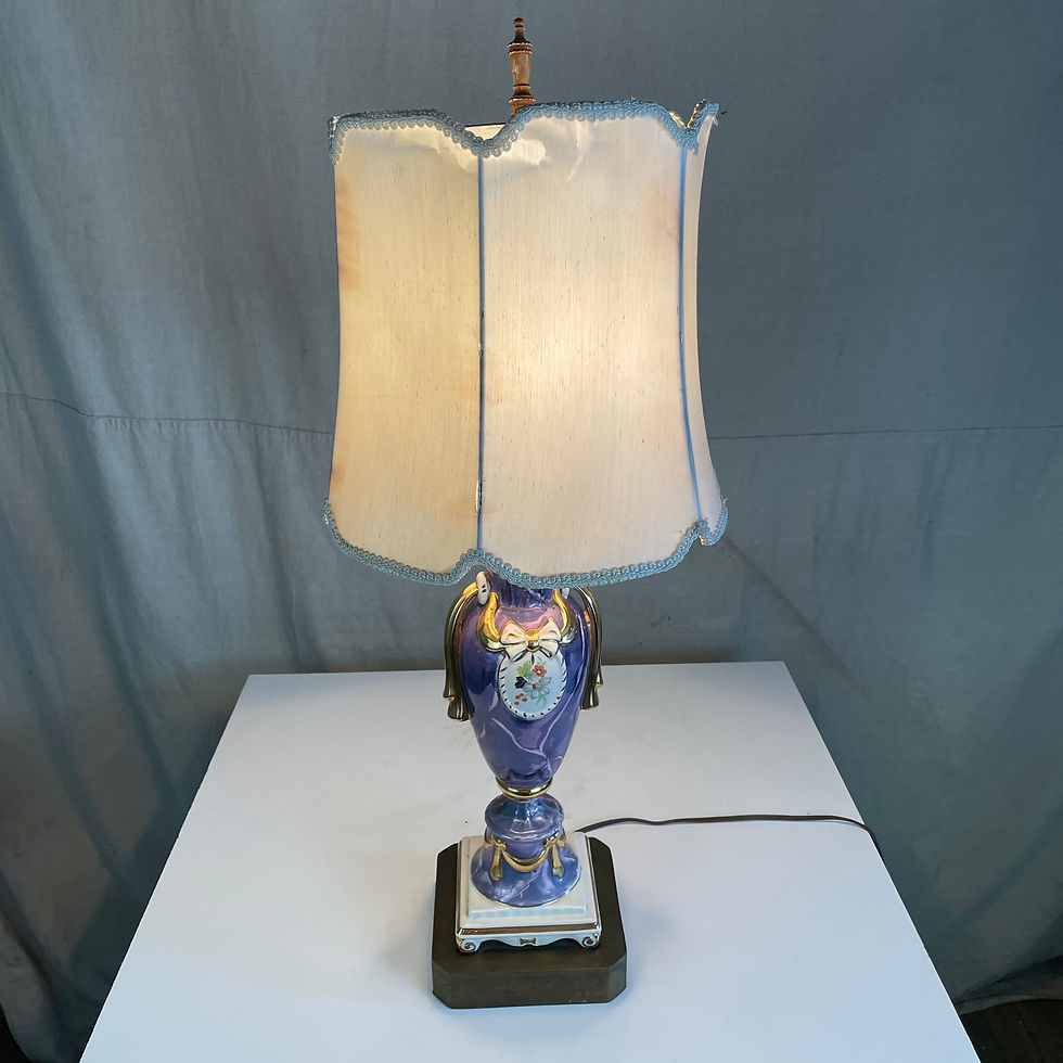 Purple Floral Vase Lamp