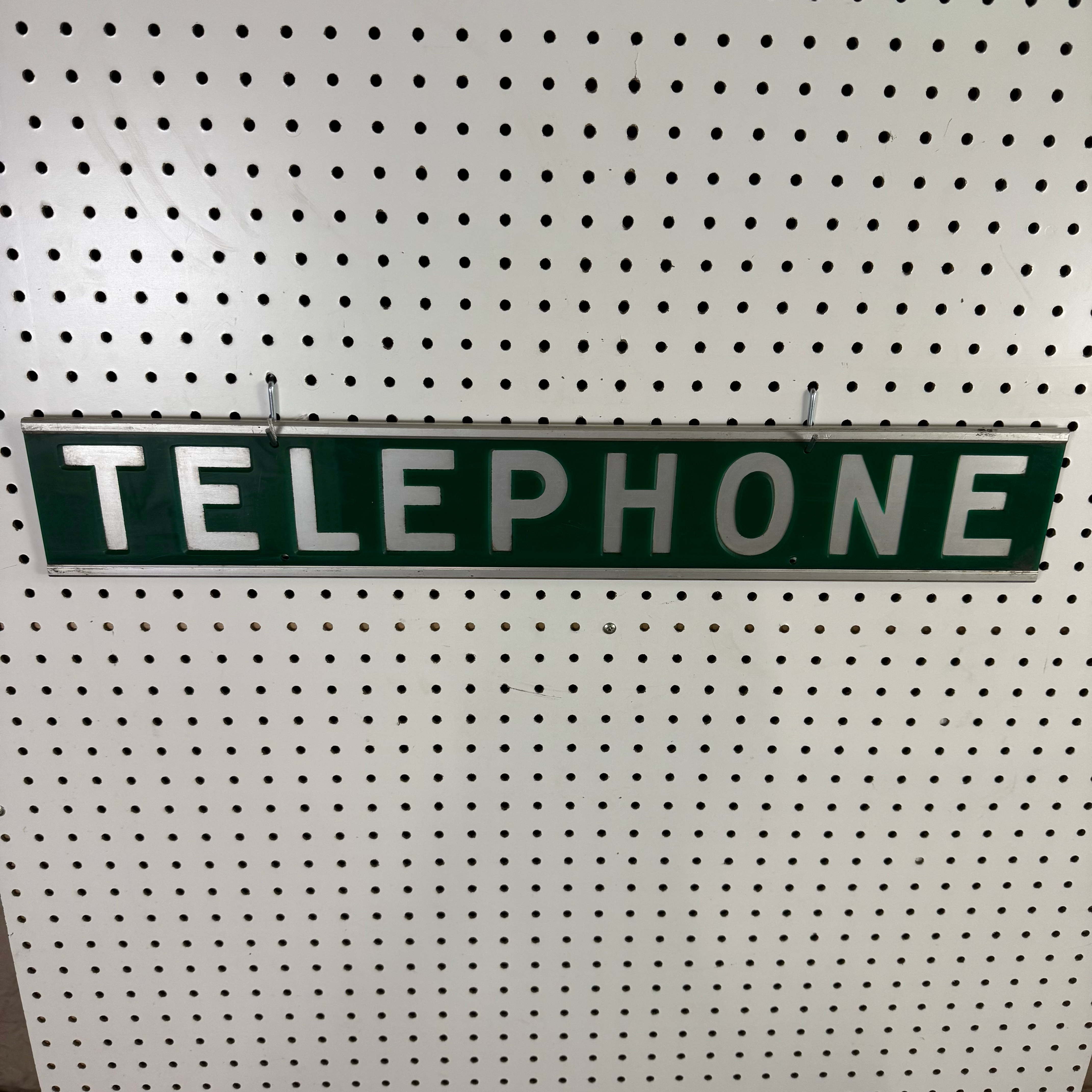 Green Raised Letter Telephone Sign