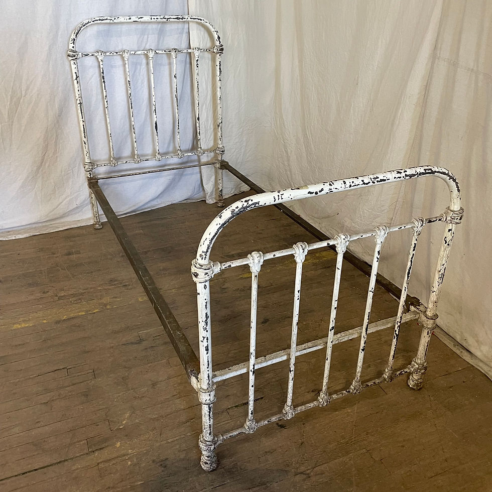 White Metal Headboard & Footboard Bed Frame
