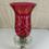 Thumbnail: Etched Cranberry Glass Lamp