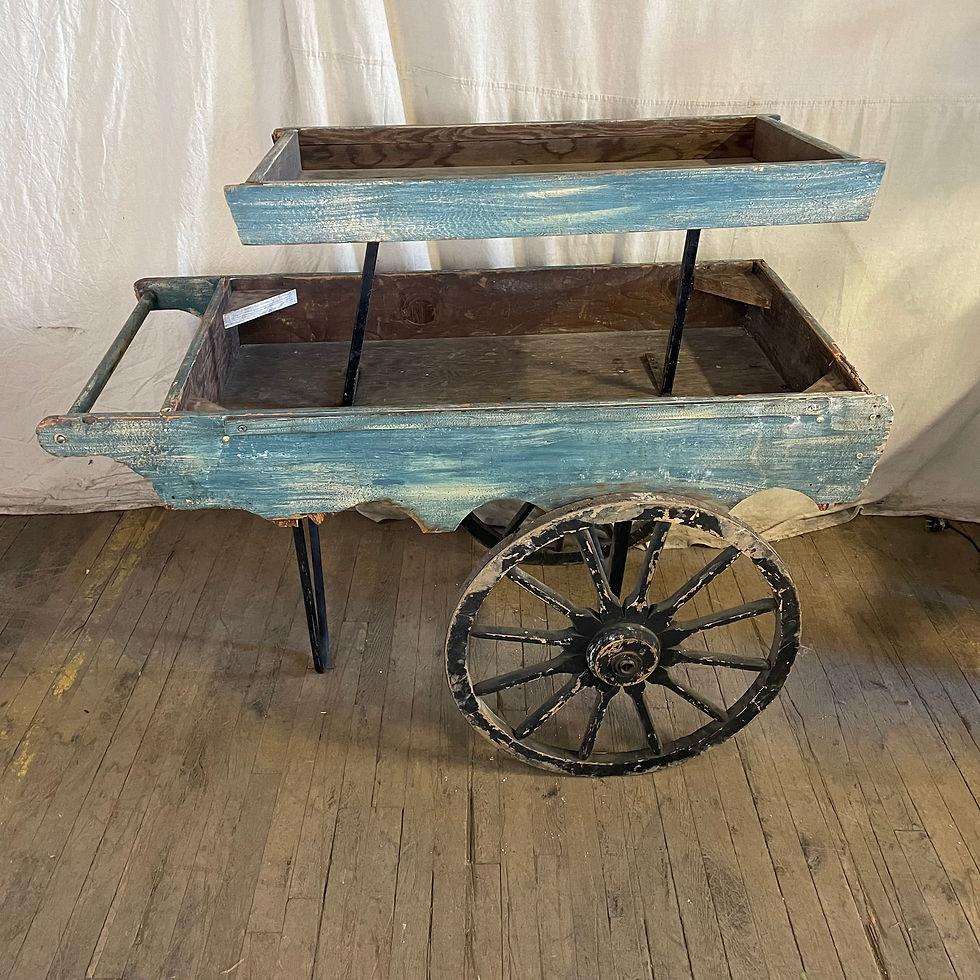 Thumbnail: Antique Blue Flower Vendor Cart
