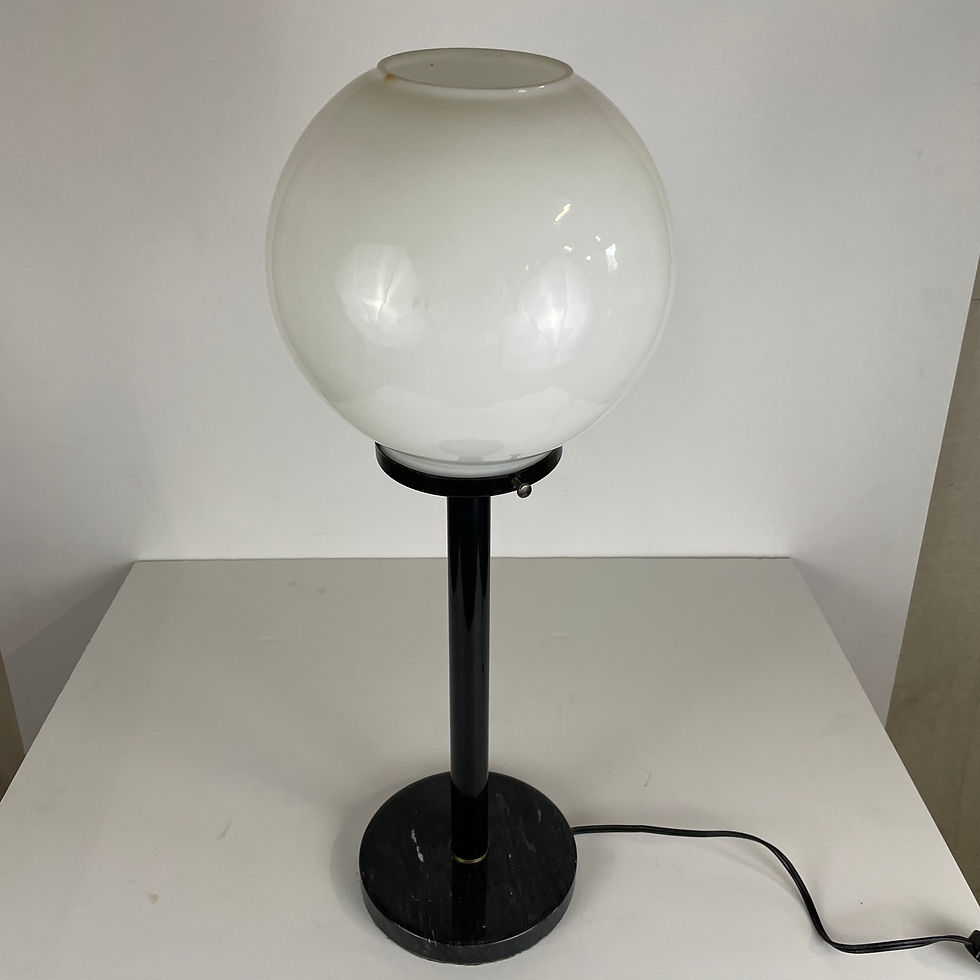 Thumbnail: Black Faux Marble Base Globe Top Lamp