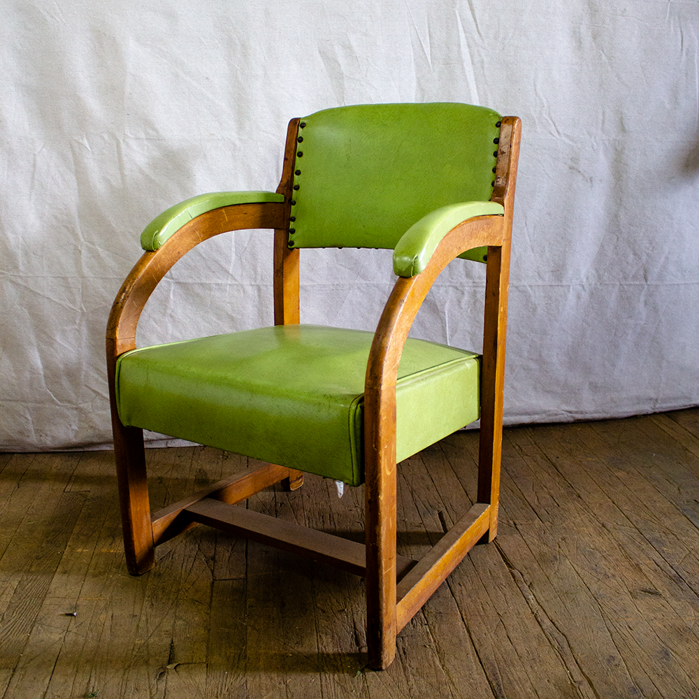 Green Wooden Armchair