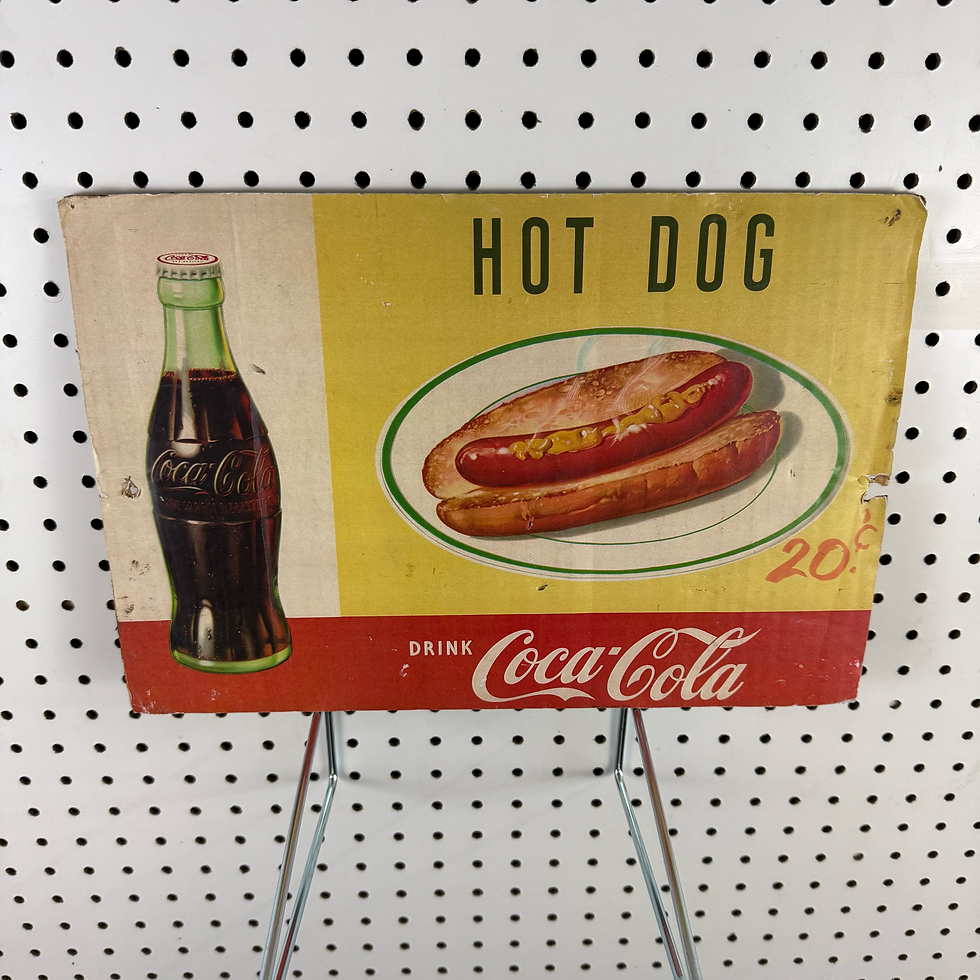 Hot Dog Coca Cola Cardboard Sign
