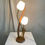 Thumbnail: MCM Brass & Walnut Tulip Lamp