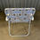 Thumbnail: Blue, White, & Yellow Striped Webbed Lawn Chair