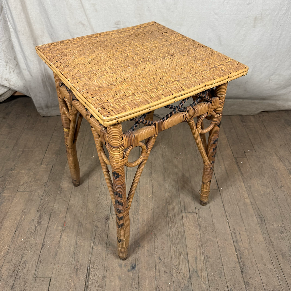 Thumbnail: Square Top Wicker Rattan Side Table