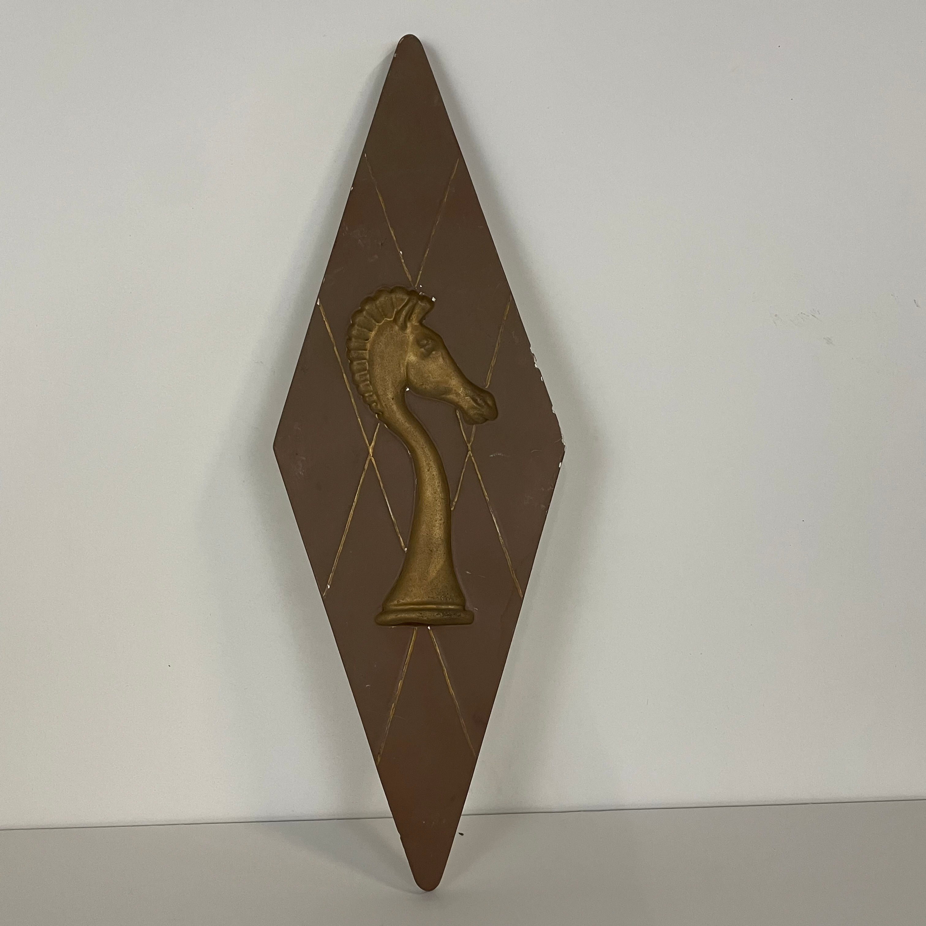 Horse/Knight Chess Piece Diamond Chalkware Wall Hanging