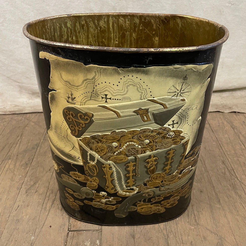 Pirate's Treasure Metal Trash Can Waste Basket