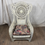 Thumbnail: Ornamental Off-White Wicker Chair w/ Upholstered Seat