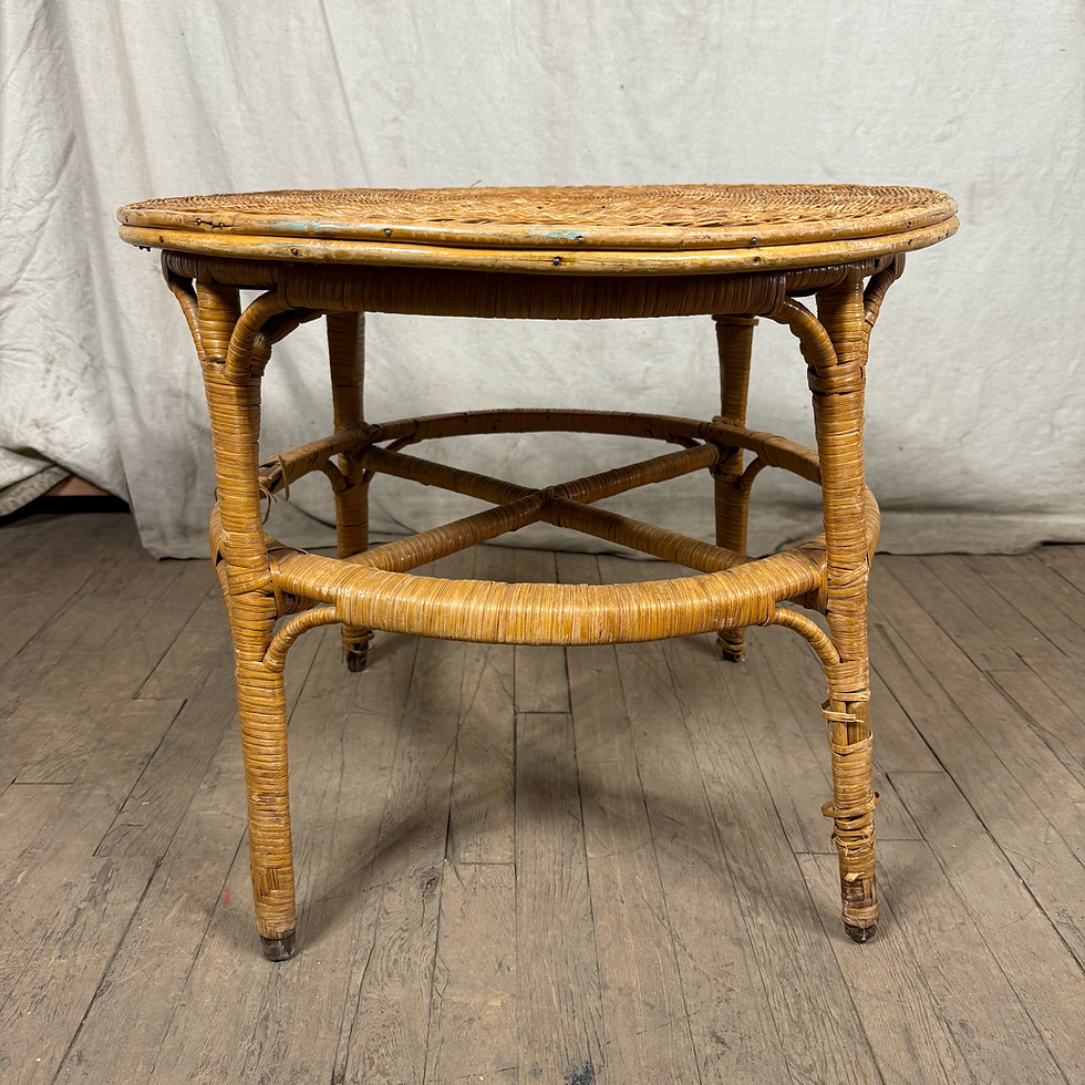 Thumbnail: Woven Wicker Circular Side Table