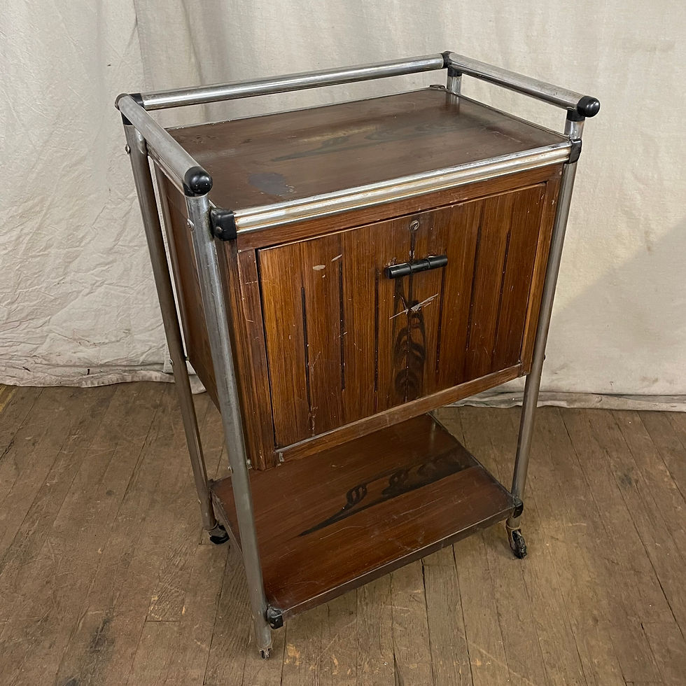 Seagram's Faux Wood Metal Bar Cart