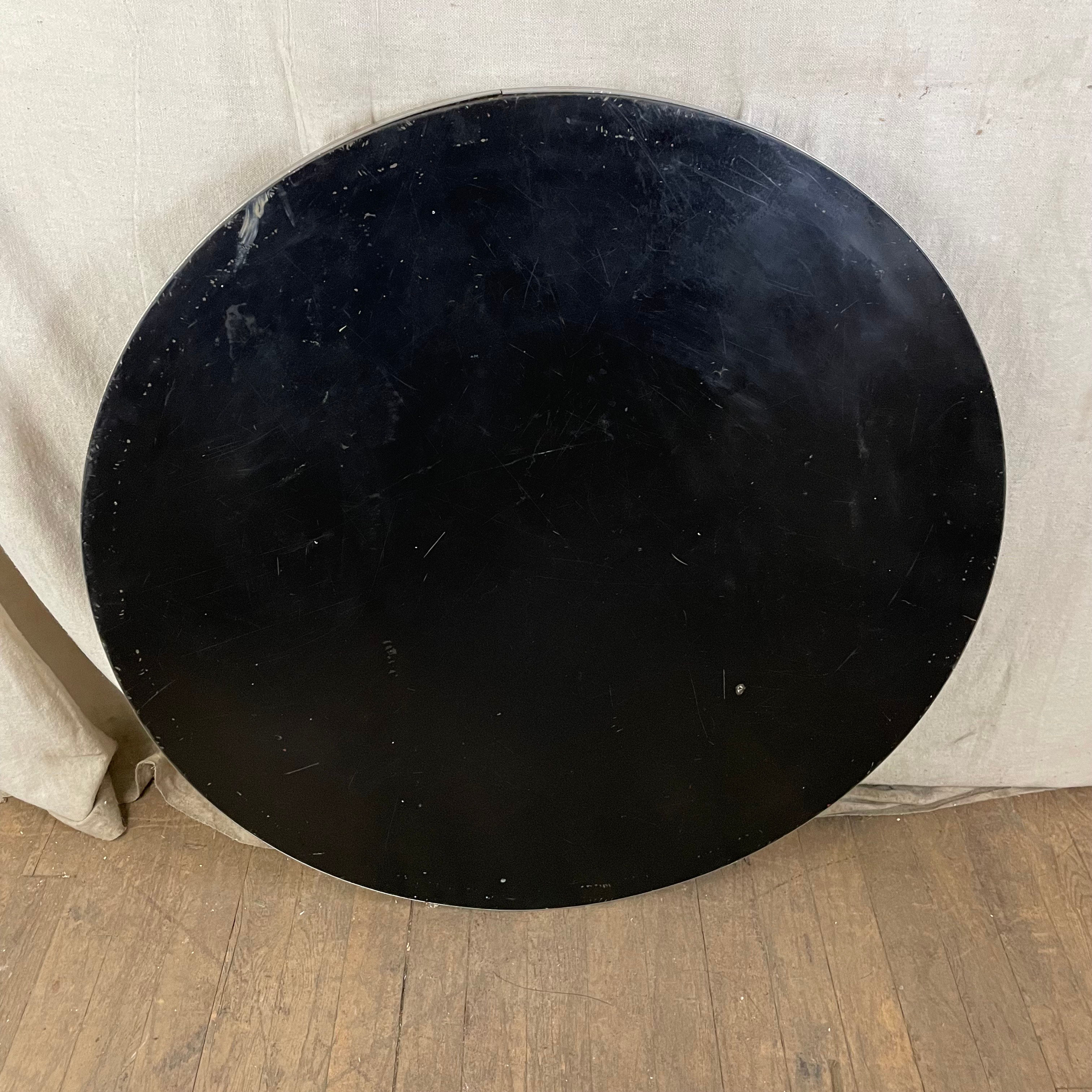 30" Black Table Top w/ Chrome Detail