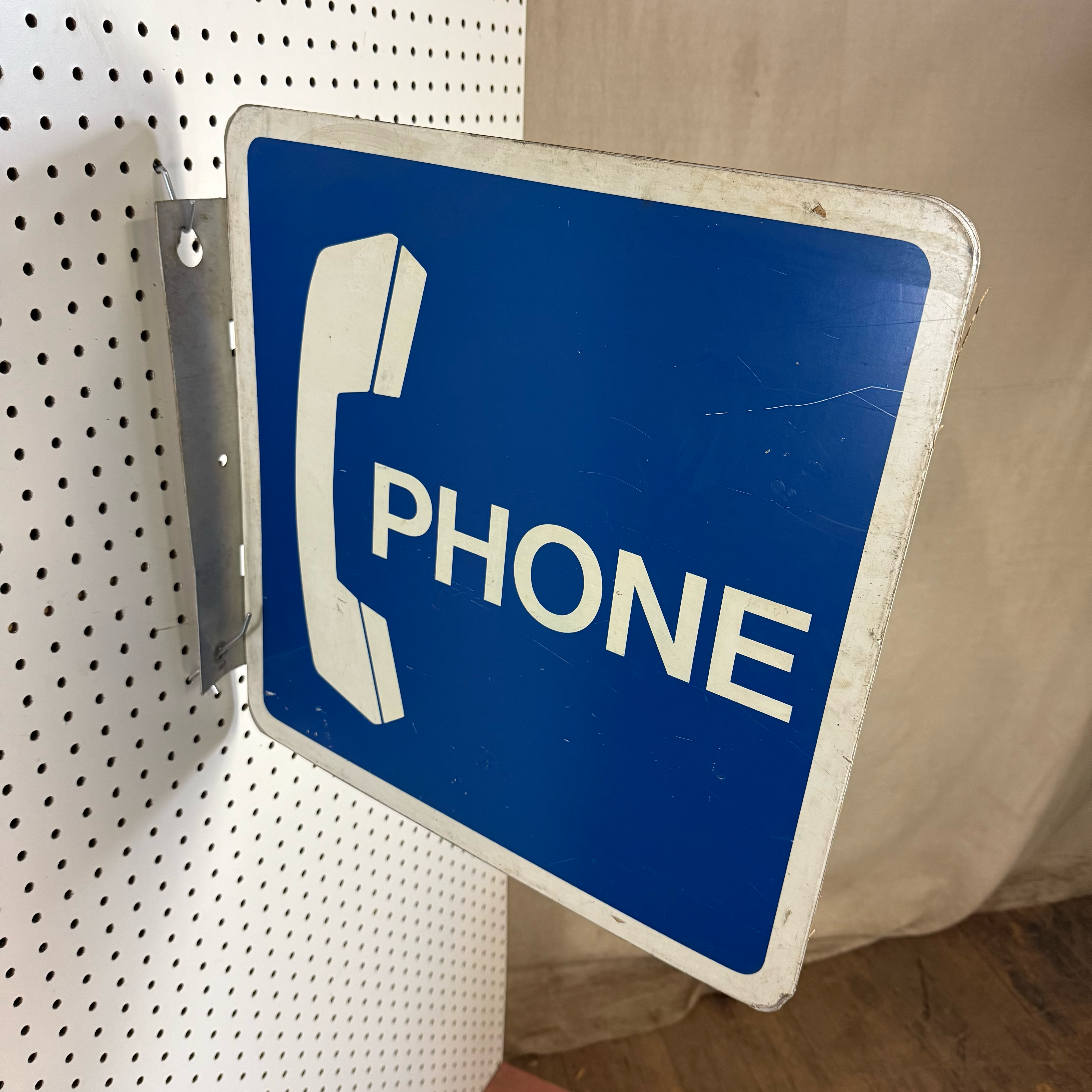 Square Flanged Double Sided Phone Sign