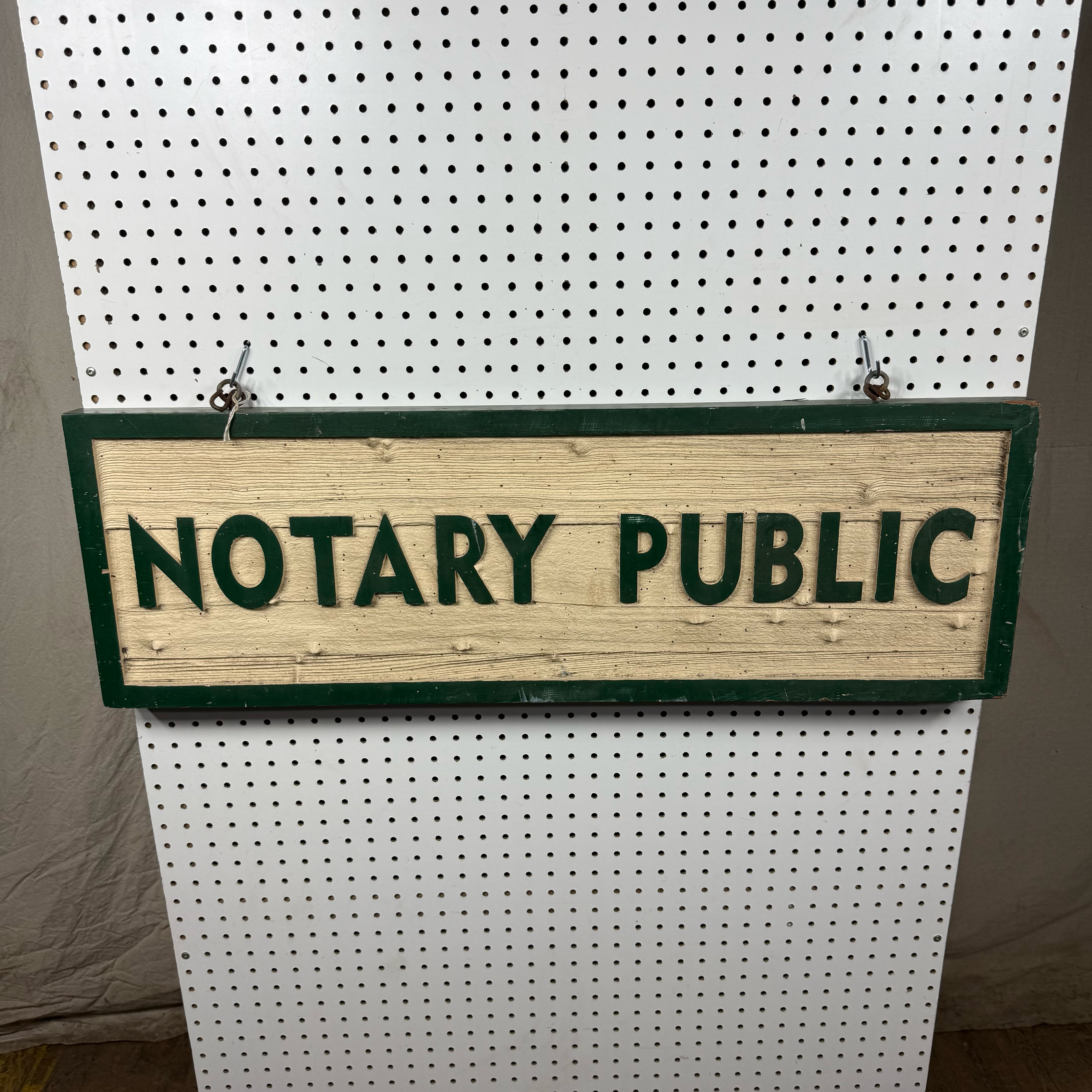 Green & White Double Sided Notary Public Sign