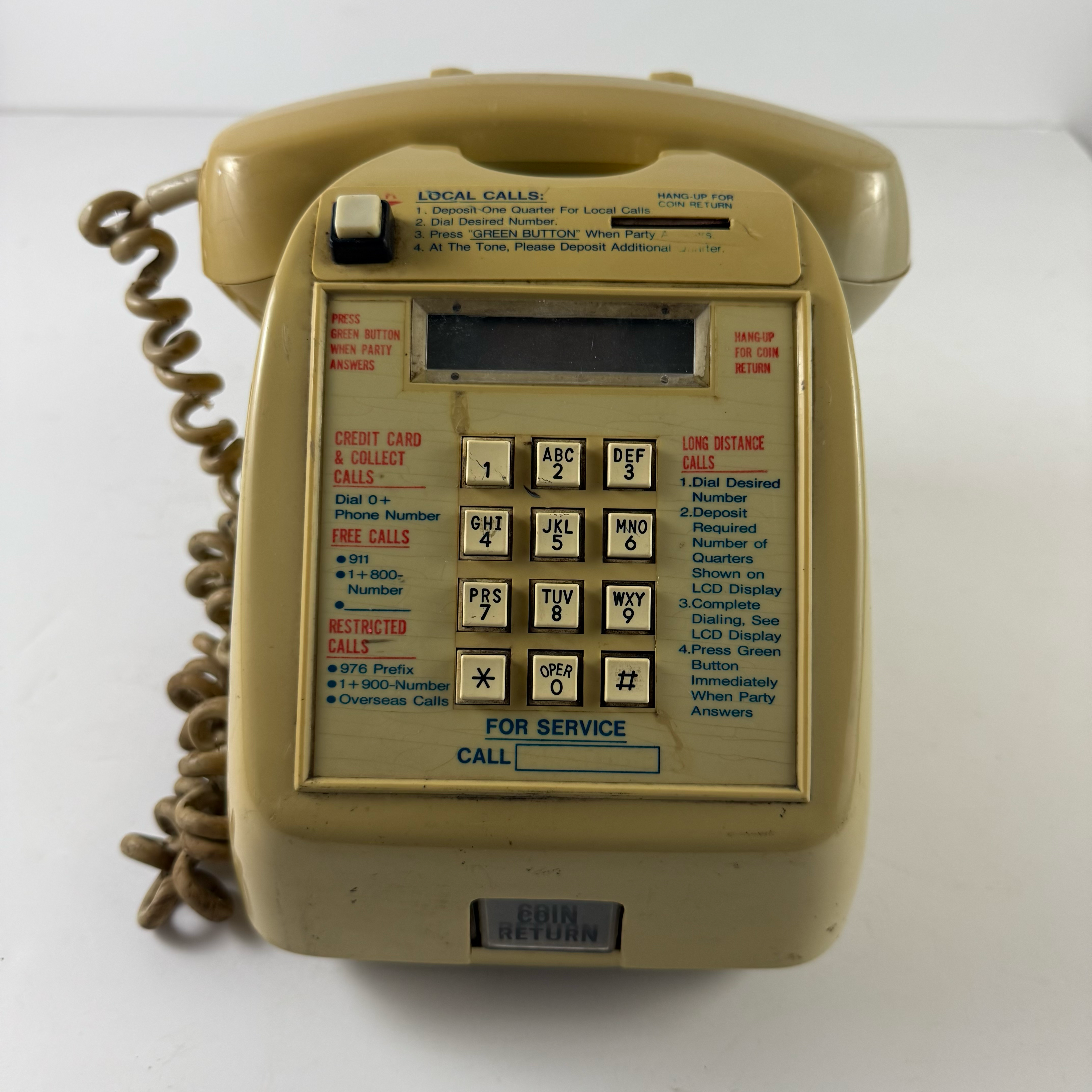 Yellow Push Button Touch Tone Payphone Telephone