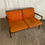 Thumbnail: Wooden Orange Cushion Loveseat