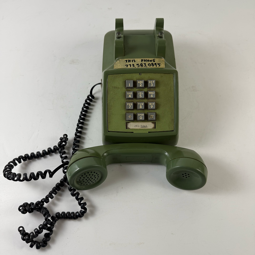 Thumbnail: "This Phone is Tapped" Green Push Button Touch Tone Telephone