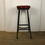 Thumbnail: Red Leather Rustic Metal Stool