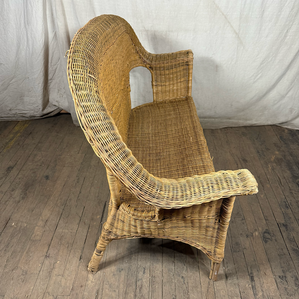 Thumbnail: Brown Rattan Wicker Bench