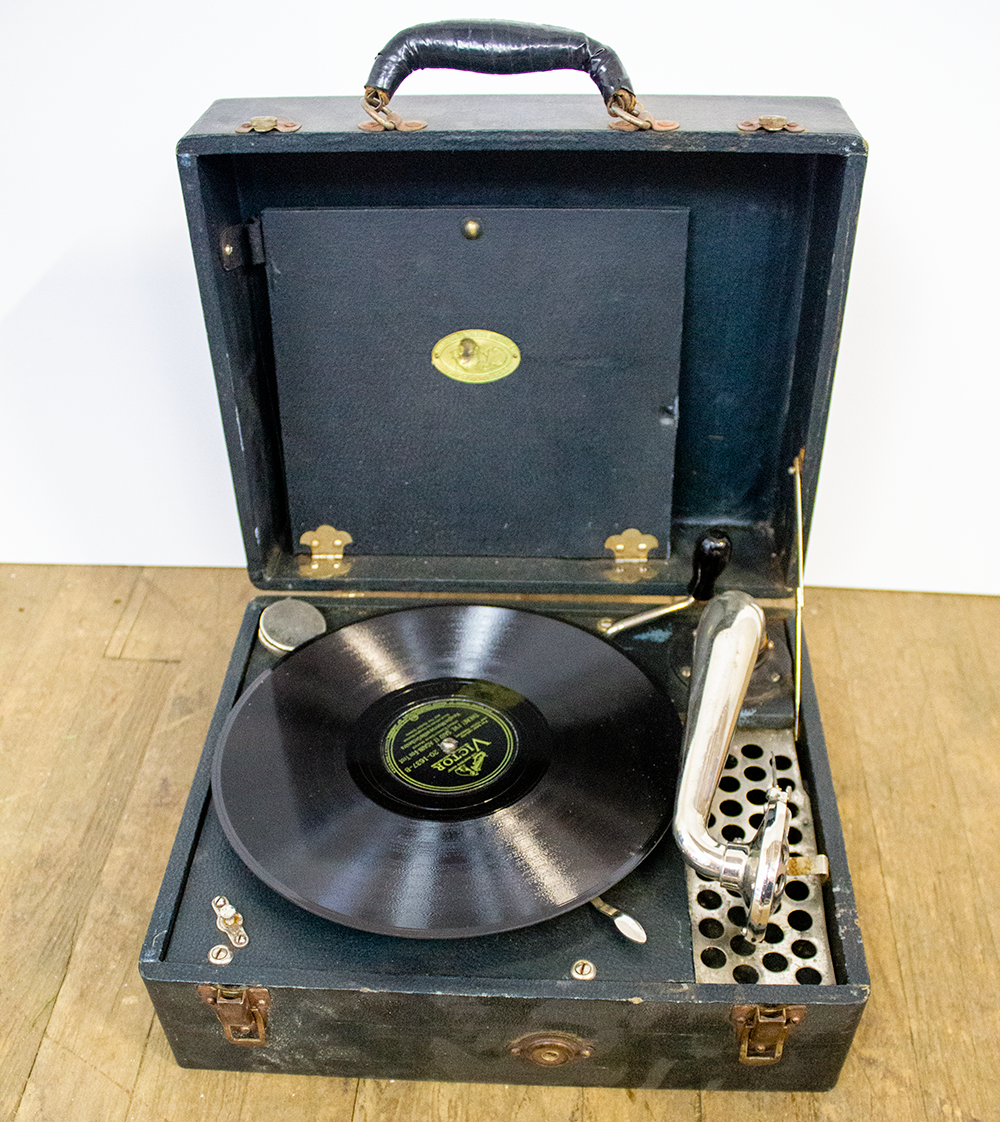 Black Portable Record Player