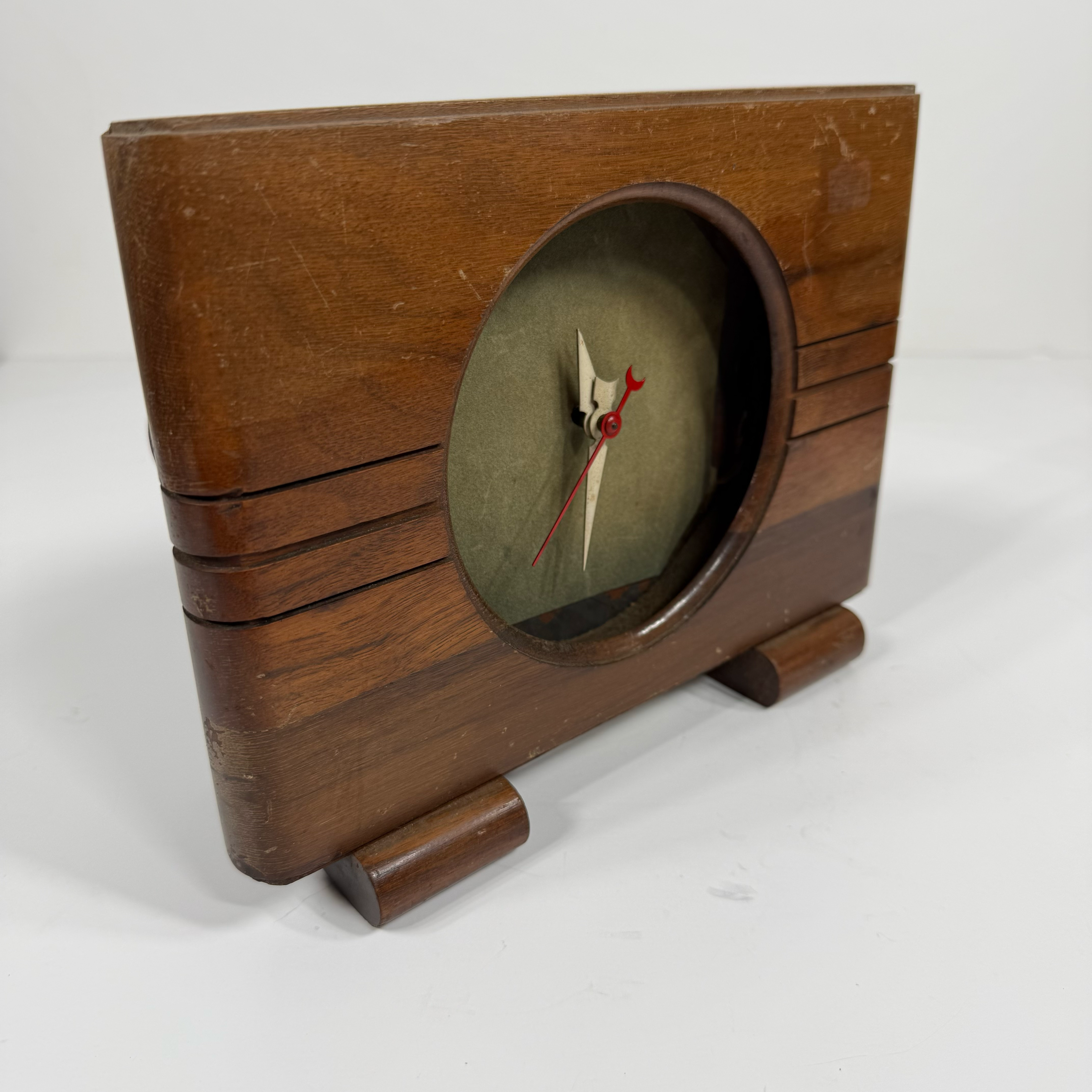Deco MCM Wooden Mantel/Desk Clock