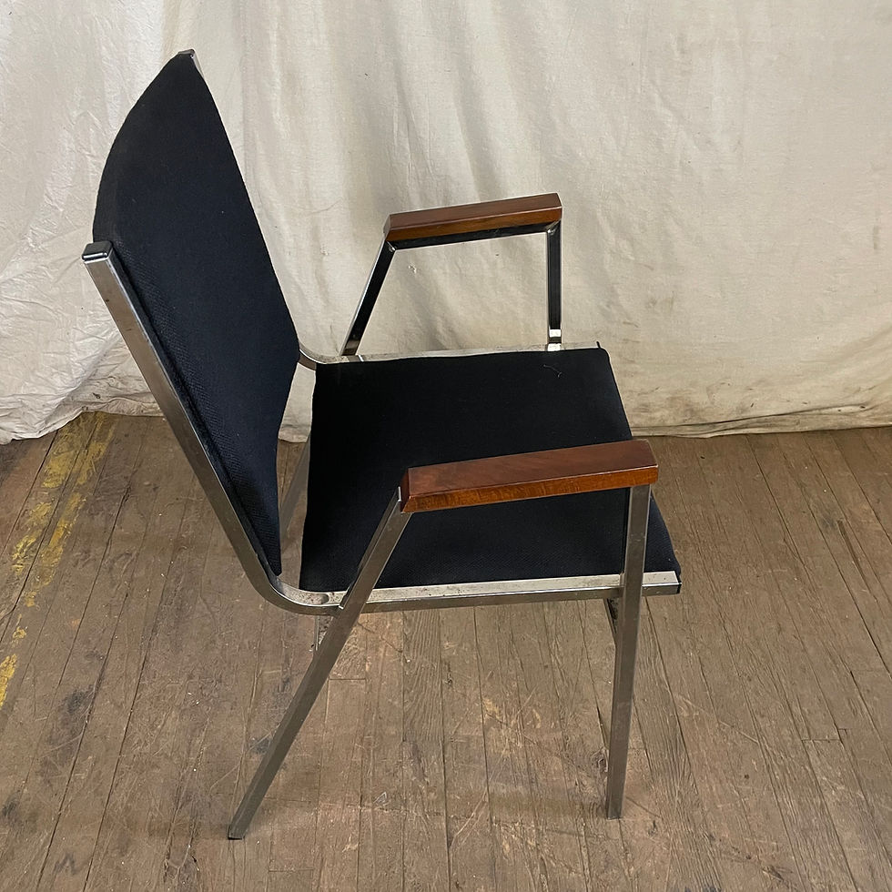 Thumbnail: Stacking Black Office Waiting Room Chair w/ Fabric Seat