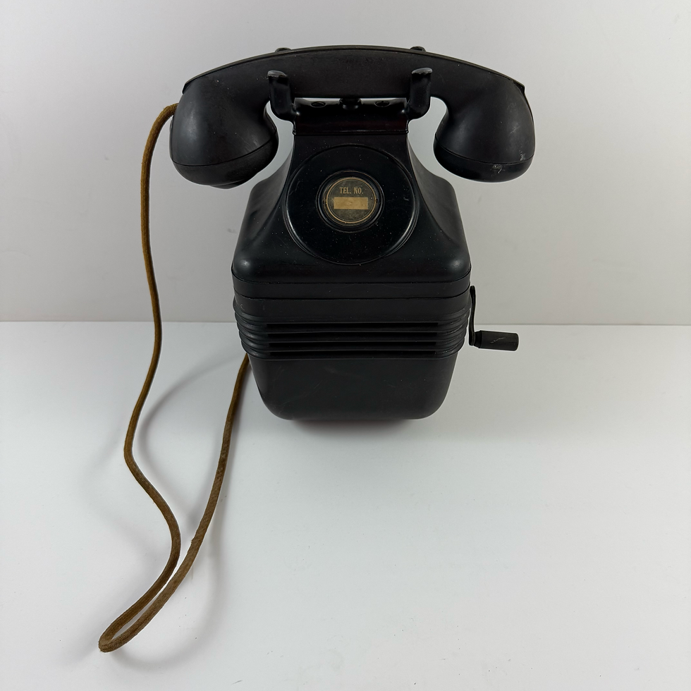 Thumbnail: Black Bakelite Crank Beehive Telephone