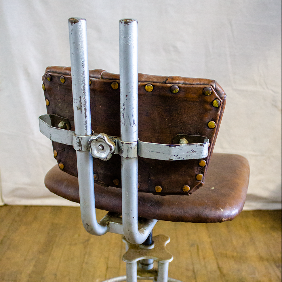 Thumbnail: Brown Leather Industrial Stools