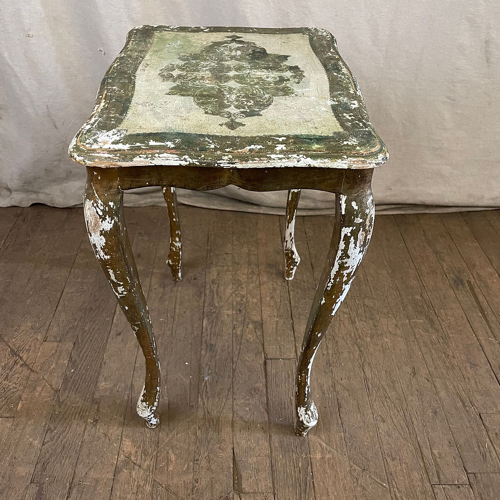 Thumbnail: Gold & White Distressed Side Table
