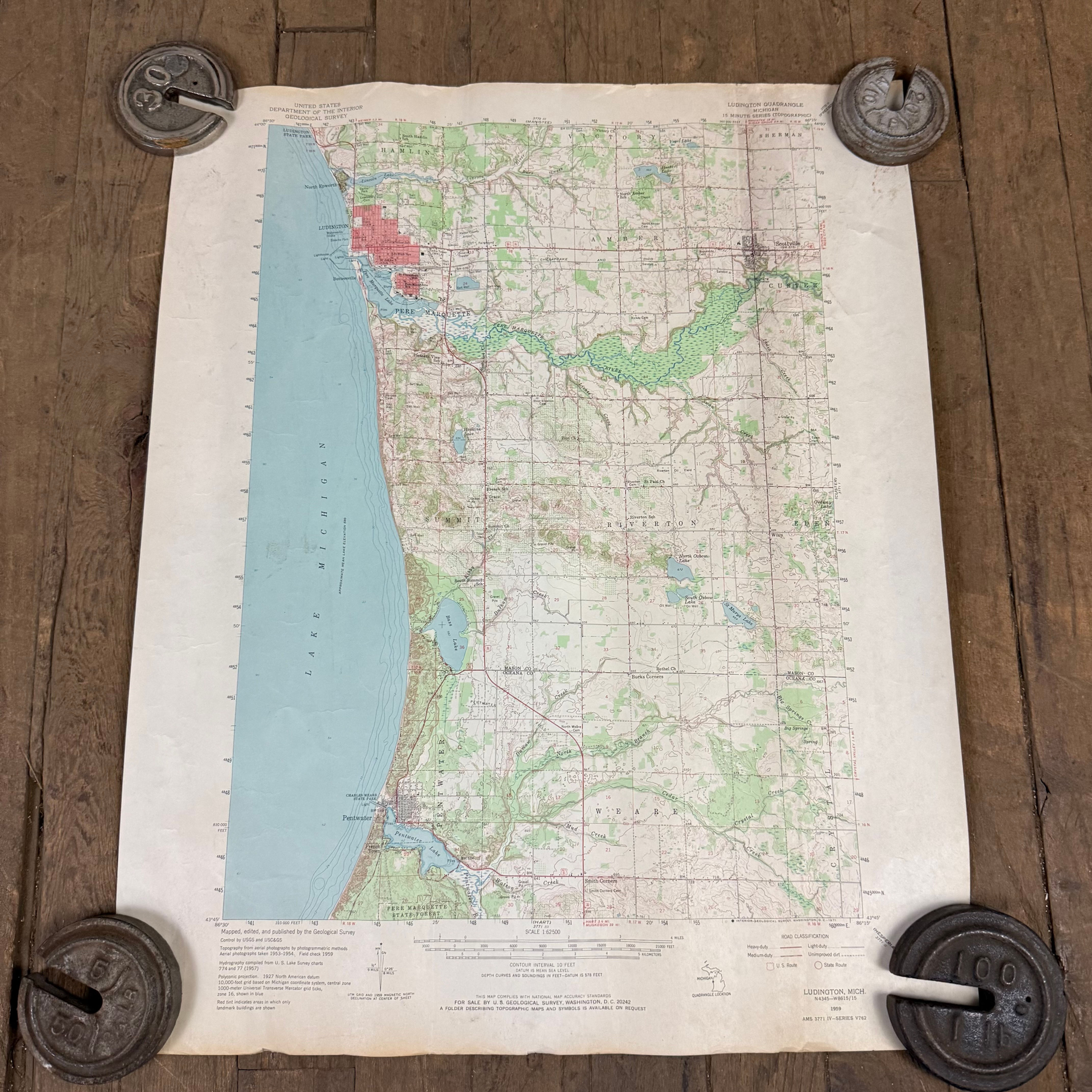 Ludington, Michigan Geological Survey Map