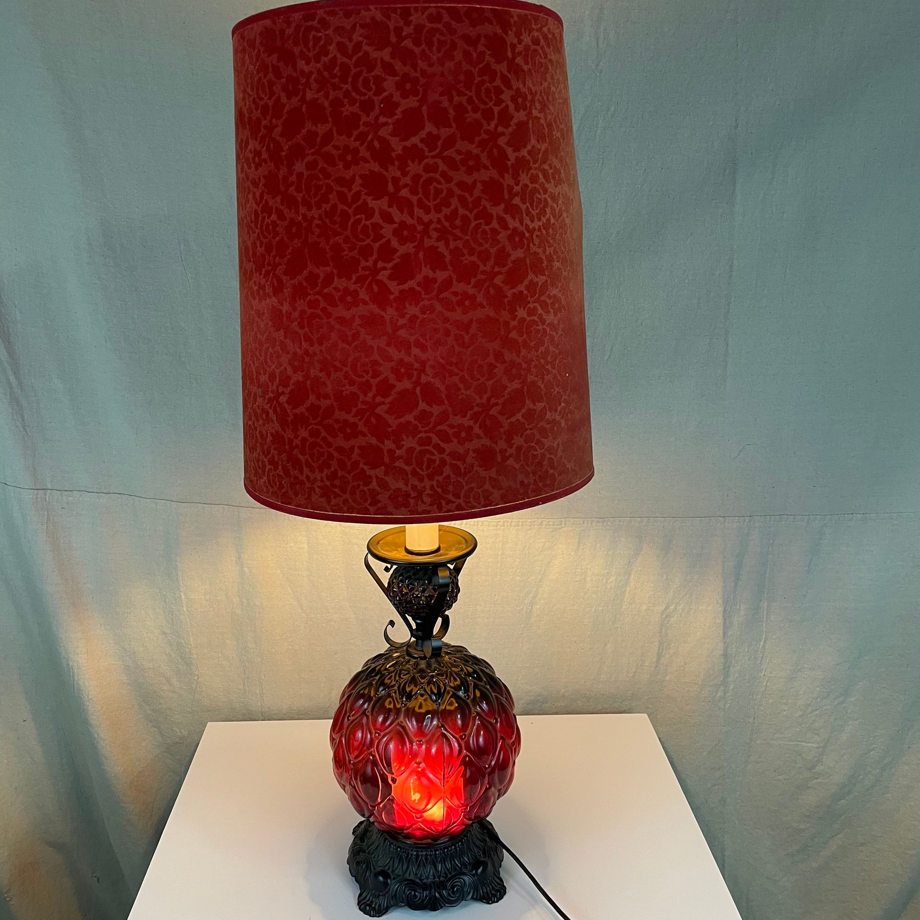 Ruby Red Lighted Base Lamp