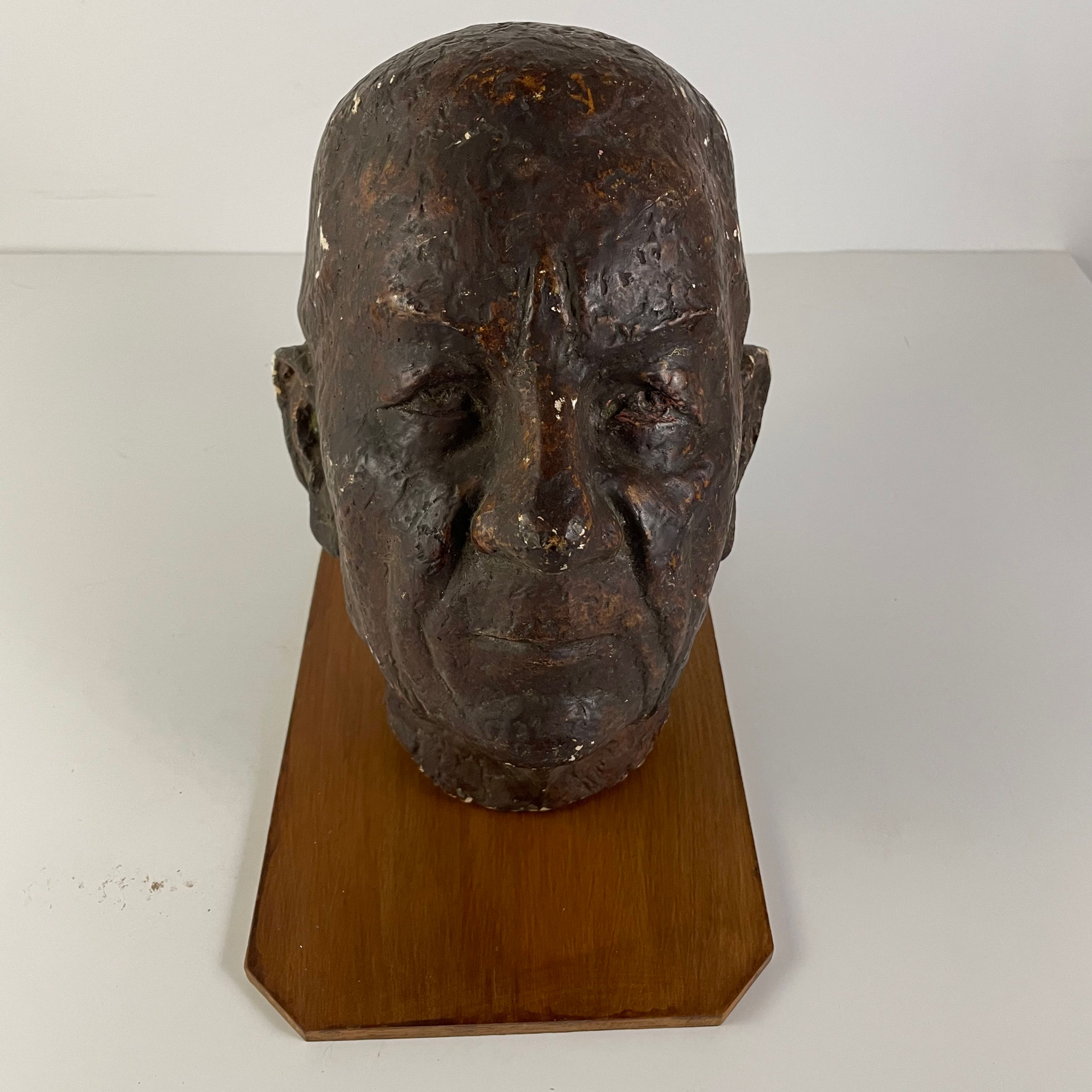 Old Man Plaster Bust Head