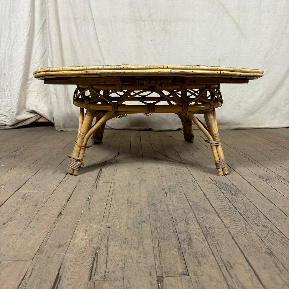 Thumbnail: Low Profile Woven Rattan Circular Coffee Table