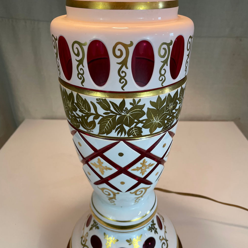 Thumbnail: Red, White, & Gold Glass Lamp