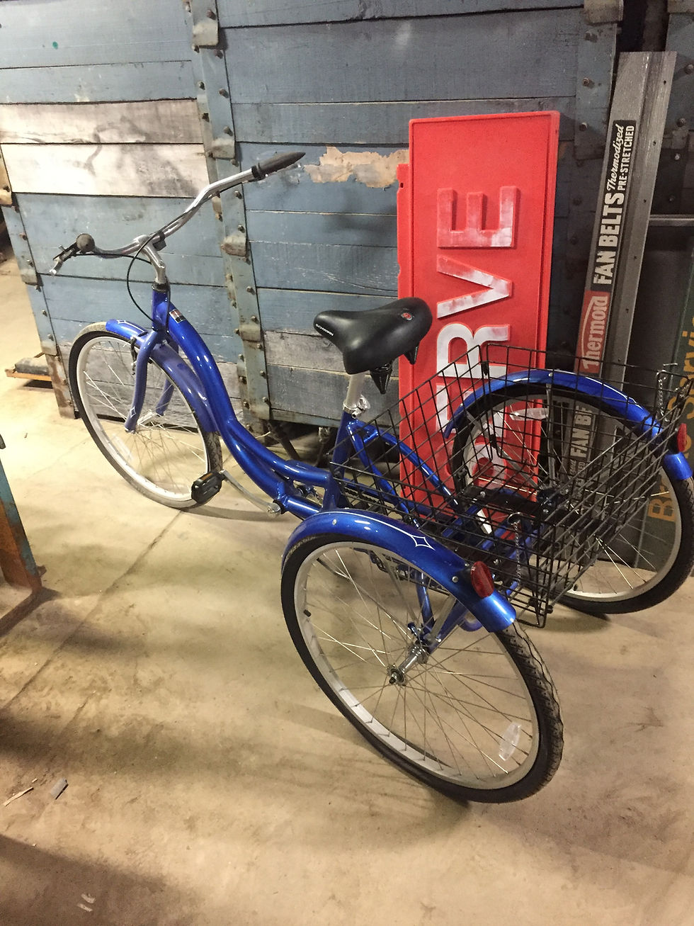 Blue Three-Wheeler Bike