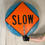 Thumbnail: Stop/Slow Orange Handheld Traffic Paddle Sign
