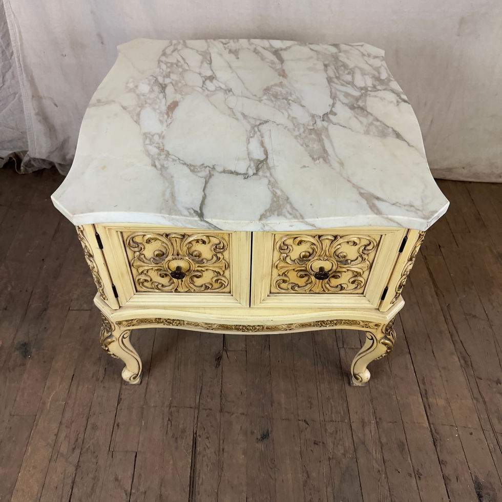 Thumbnail: Italian/French Provincial Side Table w/ Marble Top