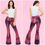 Thumbnail: Pink & Purple Snake Print Bell Bottoms- 9122
