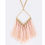 Thumbnail: Soft Peach Long Tassel Necklace - 3028