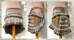 Steampunk bustle skirt - olive green