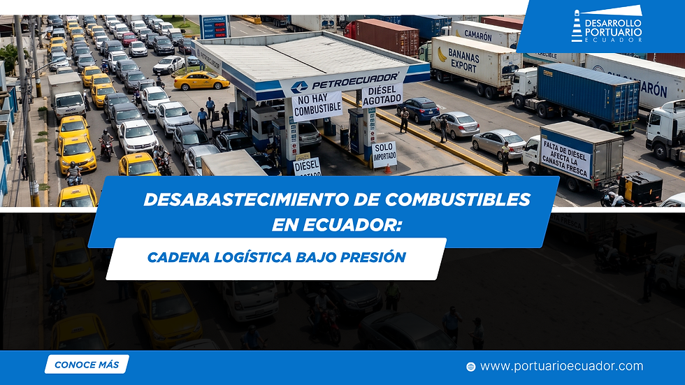 Crisis de combustibles en Ecuador presiona puertos, eleva costos logísticos y amenaza exportaciones e importaciones clave