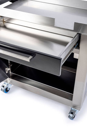  Icarus commercial grill with open drawer, studio product photography by Pixi Lane Perth