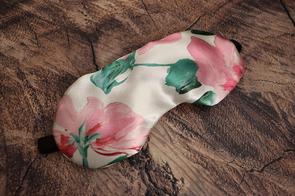 Thumbnail: Pink Peonies Charmeuse Sleep Mask