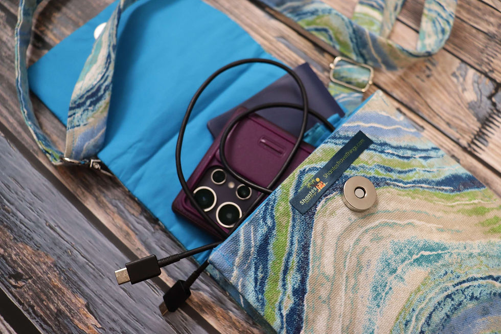 Thumbnail: Lagoon Waves Mini Phone Gusset Crossbody