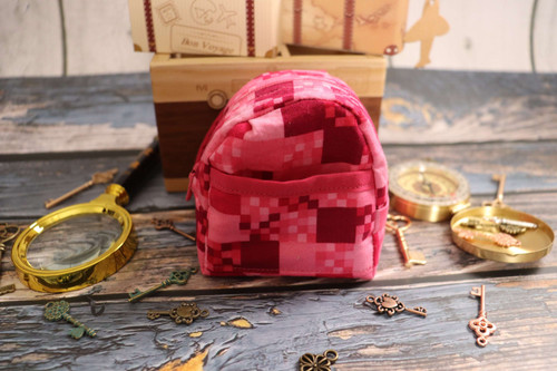 custom mini backpack coin purse Keychain Doll-Size Retro Style The book bag shaped coin wallet with a key ring and zippered opening Mini Coin Purse Leather Backpack