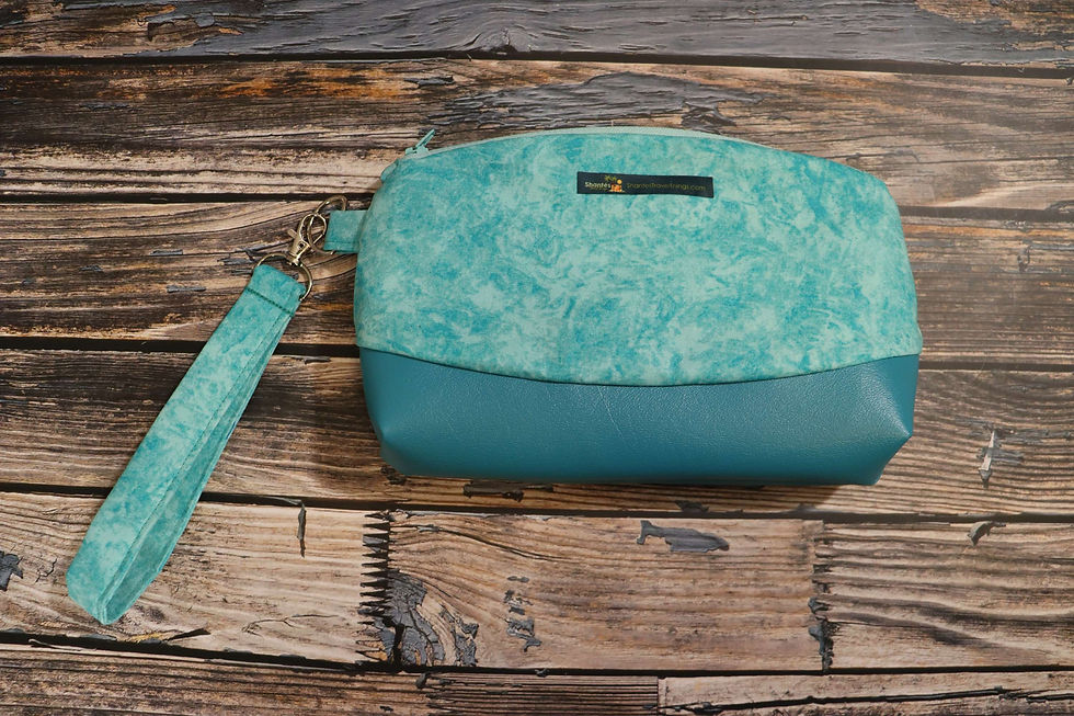 Thumbnail: Blueish-Green & Cloudy Wristlet 