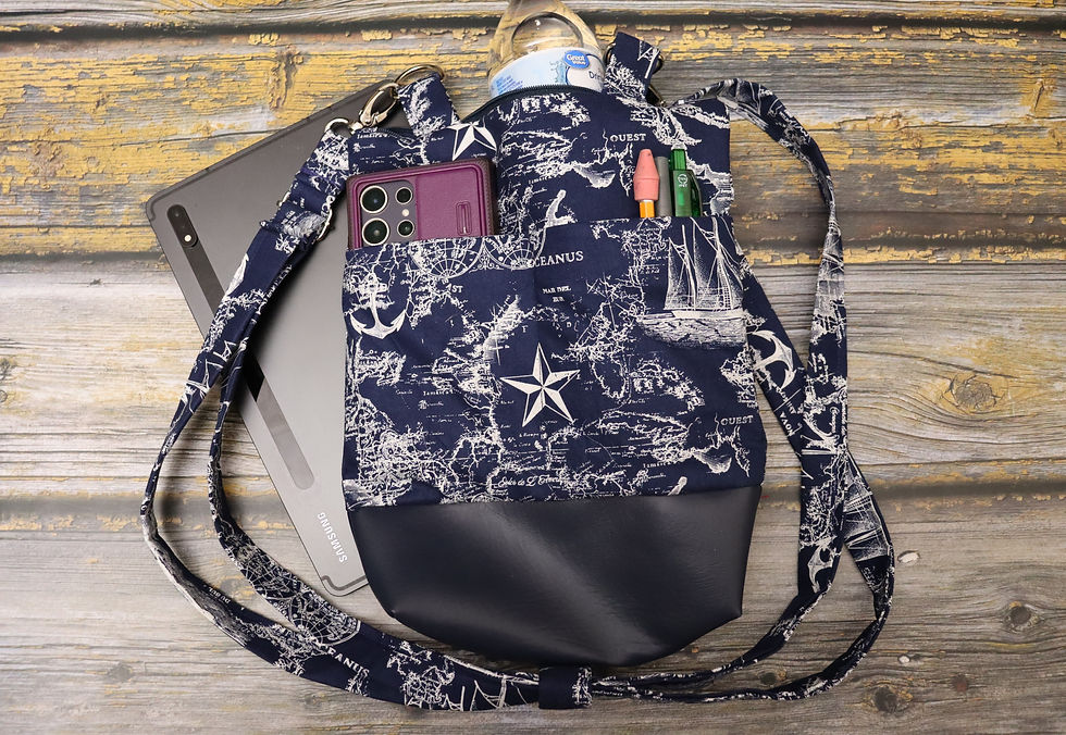Thumbnail: Nautical Sailor's Map 3in1 Shoulder Crossbody Backpack